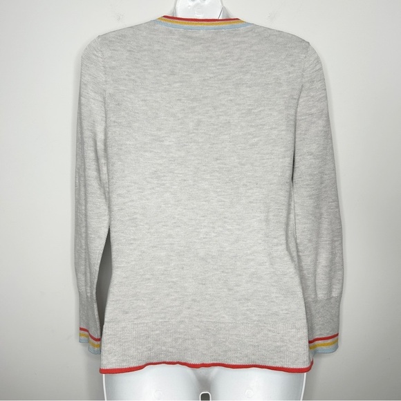 TIME AND TRU Grey Rainbow Happy Knit Sweater - Picture 6 of 8